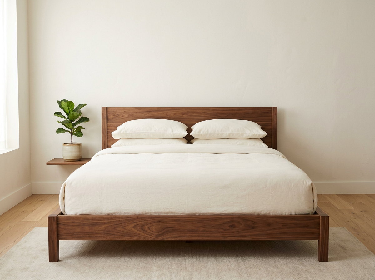Low Profile Walnut Bed